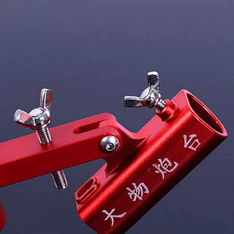 Heavy Duty Boat Marine Aluminium Alloy Fishing Rod Pole Stand Bracket Support Holder Adjustable Clamp Fishing Tackle Tools - Red, Size: 18x12x5CM