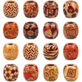 thumbnail image 1 of 100 Uds./200 Uds. Cuentas de madera para manualidades, cuentas con orificio grandes para macramé para pulsera, collar, joyería, trenza de pelo Diy, 9mm, 1 of 5