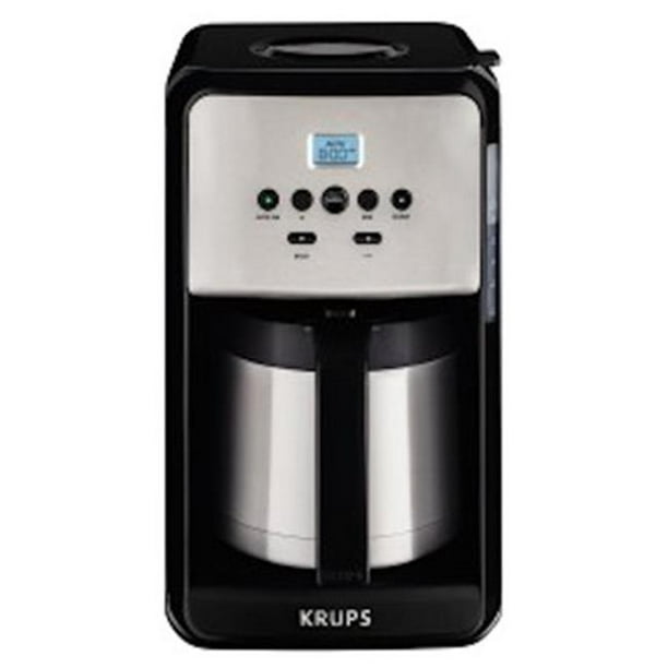 Rowenta-Krups 221533 Savoy 12 Tasses Machine à Café Thermique en Acier Inoxydable&44; Noir Brillant