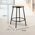 thumbnail image 3 of National Public Seating Black Hardboard Stool - 24 in. Fixed Height, 3 of 9