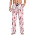 thumbnail image 4 of Pink Butterflies Men's Lightweight Pajama Bottoms Stretch Elastic Waist Side Pockets Spring Fall, 4 of 7