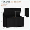 thumbnail image 5 of Patiowell 150 Gallon Deck Box, Waterproof Large Outdoor Storage Box with Padlock for Patio Furniture, Black, 5 of 7