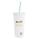 thumbnail image 1 of Kate Spade New York Vaso aislado para novia con pajita reutilizable, 20 onzas, Miss to Mrs. (blanco), 1 of 5