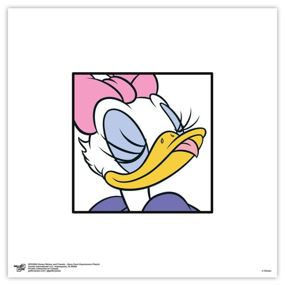 Gallery Pops Disney Mickey and Friends - Daisy Duck Expressions Playful Wall Art, Unframed Version, 12" x 12"
