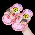 thumbnail image 2 of LNMQLPDBS Toddler Girl Sandals Cute Childrens Cartoon Flash Jelly Slippers Summer Soft Sole Non-Slip Open Toe Flat Sandals for Indoor and Outdoor Trendy Slippers for Kids Red 3.5-4 Years, 2 of 5