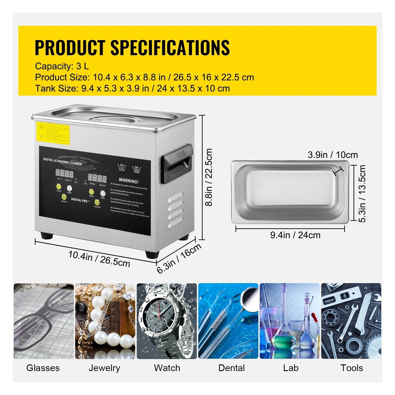 Home Appliance 0.8L 2L 3L 6L 15L Ultrasonic Cleaner Portable Washing Machine Dishwasher Lave-Dishes Ultrasound Bath