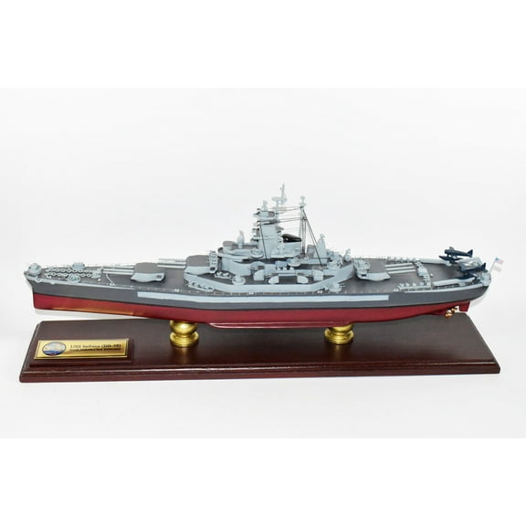 USS Indiana BB-58 South Dakota Class Battleship, 24-inch Mahogany Model