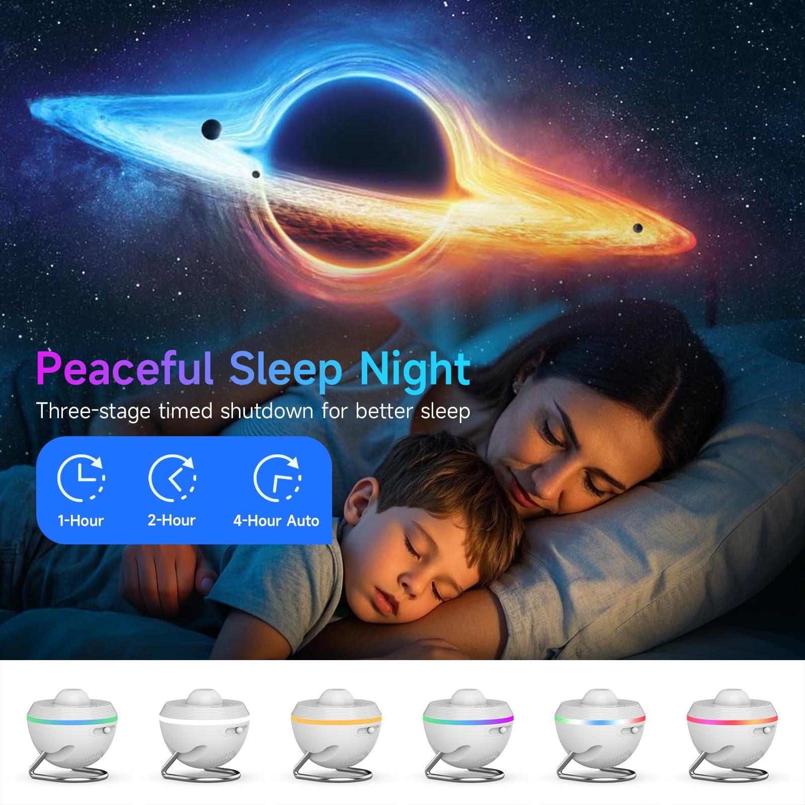 Planetarium Galaxy Projector for Bedroom, 4K 13 in 1 HD Star Projector for Adults & Kids, Timer Adjustable Night Light with Meteor Milky Way Knob , Space Lamp Room Decor for Teens,White