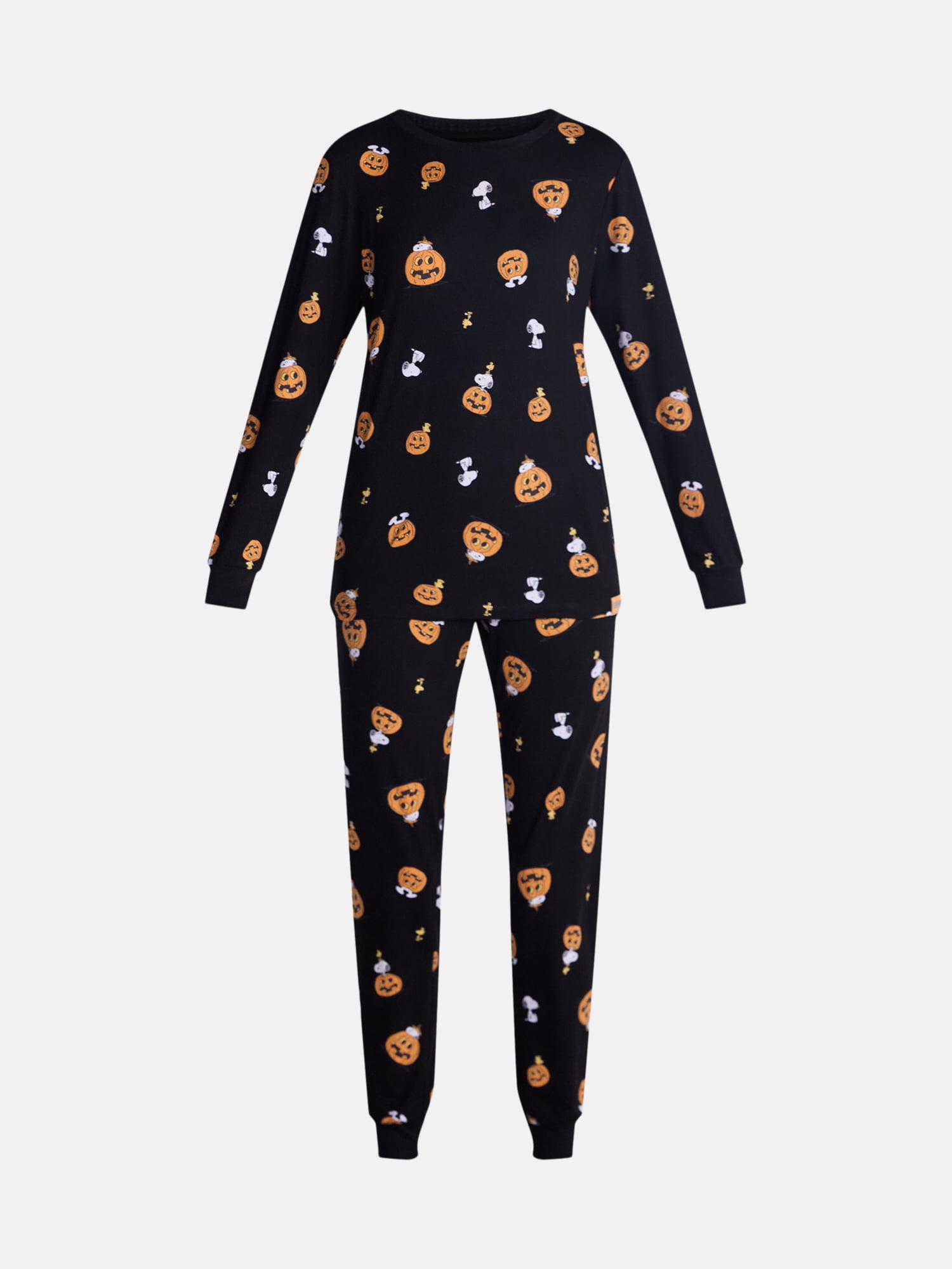 Peanuts Women’s Snoopy Matching Family Sleepwear Long Sleeve Top and Pants Pajama Set, 2 Piece, Sizes S-3XL