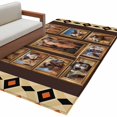 thumbnail image 2 of Wildlife Camels 3'x5' Washable Rug, Deserts Animals Brown Geometric Rustic Non-Slip Area Rugs for Entryway Kitchen Classroom, StainResistant Dorm Throw Carpet, Low Pile Soft Indoor Floor Mat, 2 of 9