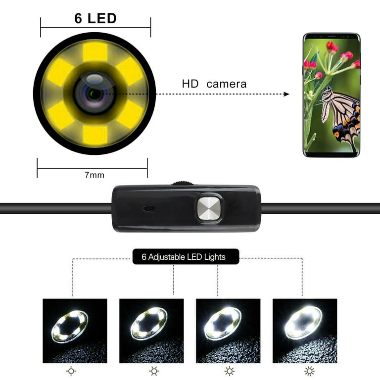 Endoscope Lighted Camera Borescope for Android and Computer