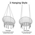 thumbnail image 4 of Hammock Chair Macrame Swing, Handmade Knitted Hanging Cotton Rope Chair for Indoor/Outdoor Home Patio Deck Yard Garden Reading Leisure, 4 of 9