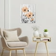 thumbnail image 3 of Vintage Floral Canvas Wall Art - Grey and Orange Flower Plant on Rustic Wood Board for Living Room, Country Wildflower Framed Decor for Bathroom Bedroom, 12x16 Inches, 3 of 6