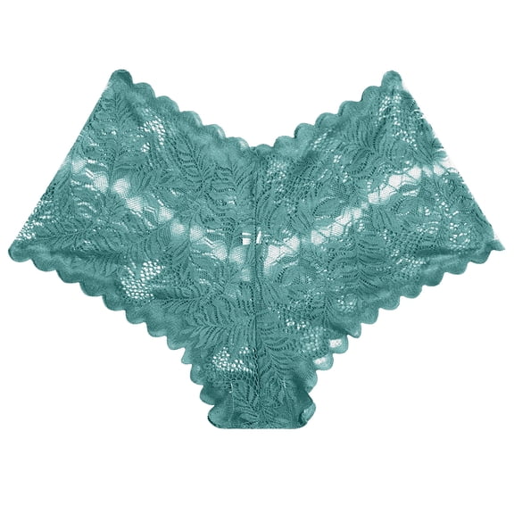 Womens Underwear, Women Sexy Lace Brief Seamless Tummy Control Breathable Underwear High Waisted Sheer Mesh Valentine Lingerie Green M