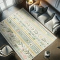 thumbnail image 4 of Ambesonne Bohemian Decorative Rug Carpet, Pastel Spring Inspo Floral, 2' 2" x 3' 7", Pale Teal Mustard and Rose, 4 of 5