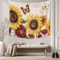 thumbnail image 5 of Sunflower Tapestry for Bedroom Wall Hanging Tapestry, Farmhouse Rose Floral Vintage Butterfly Ceiling Backdrop Tapestries Poster Blanket Wall Decor for Teens Room Living Room Dorm 51" x 59", 5 of 8