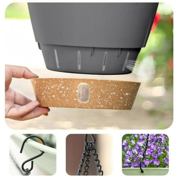 EZPXFCI Hanging Planters for Indoor Plants 10 Inch, Hanging Baskets for Plants Outdoor with Visible Water Level, Hanging Flower Pots with Drainage Holes & Removable