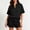 Black women's two piece shorts set a1, variant on Women's Two Piece Shorts Set Collared Short Sleeve Shirt Drawstring Shorts Casual Summer Lounge Matching Sets Solid Basic 2 Piece Outfits Vacation Travel Wear, Red S