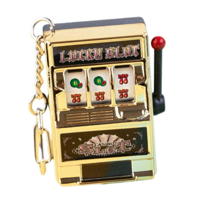 Mini máquina tragamonedas de juguete Perfecl Llavero Dorado