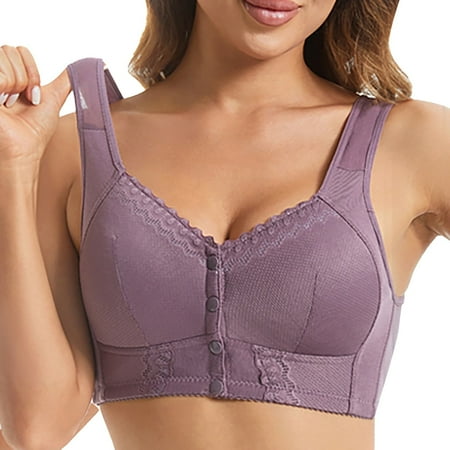 Kcodviy Women S Front Side Buckle High Support Sports Bras For Women Lace Edge Without Steel Women Sports Bra Pack Ring Movement Seamless Gathering Running Bra Adjustment Yoga Sleep Large Br