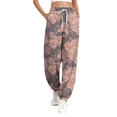 thumbnail image 2 of Women Joggers Sweatpants Casual Print Lounge Pants Trousers with Pockets Pink XL, 2 of 6
