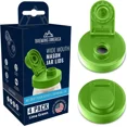 thumbnail image 2 of Mason Jar Lids Wide Mouth Plastic - Leak Proof Flip Cap - Lime Green 4 Pack - Made in the USA, 2 of 10