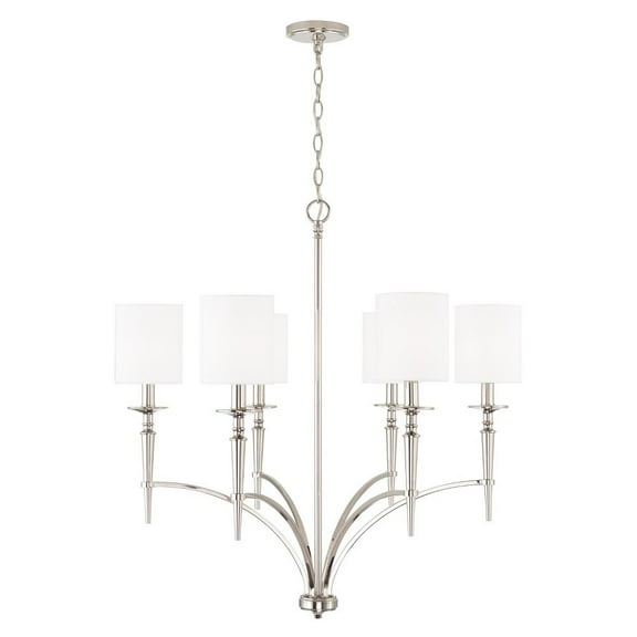 Capital Lighting 442661-701 Abbie 6 Light 31" Wide Pillar Candle Chandelier - Nickel