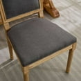 thumbnail image 3 of Hassch Rustic Farmhouse Dining Side Chairs, 2 Pack, Linen Upholstery with Soft Foam Cushion, Solid Wood Frame, Elegant French Country Design (Gray), 3 of 9