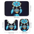 thumbnail image 3 of Blue Feather Dreamcatcher Ornament Shower Curtain Sets Non-Slip Rugs Bath Mat Toilet Cover U Shaped Mat 4 Pcs, 3 of 6