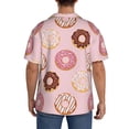 thumbnail image 7 of PAYOHTO Donuts Pink Colors Mens Hawaiian Casual Short-sleeved Shirt Tropical Summer Beach Button Down Shirts, 7 of 7