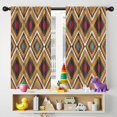 thumbnail image 5 of Blackout Kids Curtains,Brown Geometric Triangle Diamond Pattern Childrens Insulated Curtains Set Of 2,Bedroom Essentials,Toddler Room Decor 42x54in(106x137cm), 5 of 5