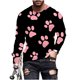 thumbnail image 5 of Ceisia Men's Colorful Glitter Paw Print T-Shirt | Slim Long-Sleeve Crewneck Casual Top Gift, 5 of 5