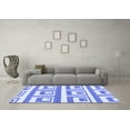 thumbnail image 3 of Ahgly Company Machine Washable Indoor Square Oriental Blue Modern Area Rugs, 6' Square, 3 of 4
