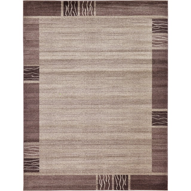 Unique Loom Del Mar Collection Contemporary Transitional Area Rug, 9' x 12', Light Brown/Beige