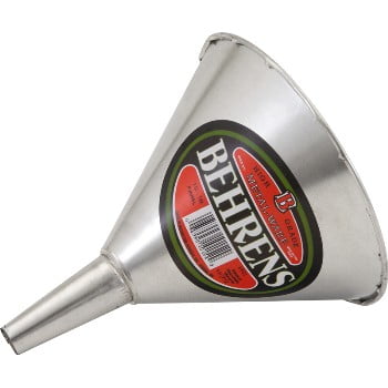 

2Pc Behrens Mfg All Purpose Metal Funnel High Grade Tin ~ 10 oz
