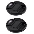 thumbnail image 1 of 2 Pcs Black Center Pinch Design Front Lens Cap Cover 62mm & 77 mm, 1 of 5