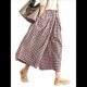 thumbnail image 1 of Pantalones Palazzo de Algodón A Cuadros para Mujer, Cintura Elástica, con Bolsillos, para Verano Color Café S, 1 of 8