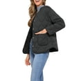 thumbnail image 4 of INSPIRE CHIC Button Down Quilted Jackets for Women Lightweight Puffer Jacket Trendy Casual Outerwear Winter Coat with Pockets XS Black, 4 of 6