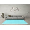 thumbnail image 3 of Ahgly Company Indoor Square Solid Light Blue Modern Area Rugs, 7' Square, 3 of 4