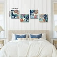 thumbnail image 4 of Coastal Wall Decor Navy Blue Beach Wall Art for Bedroom Canvas Prints Ocean Whale Poster Artwork Sea Life Aesthetic Painting 4Pcs/Sets Turtle Octopus Pictures Office Bathroom Home Decoration 14 x 14", 4 of 6