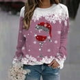thumbnail image 2 of Crewneck Sweatshirts Ugly Christmas Sweater Women Funny Plus Size Long Sleeve Xmas Red Wine Glass Shirts Pullover, 2 of 8