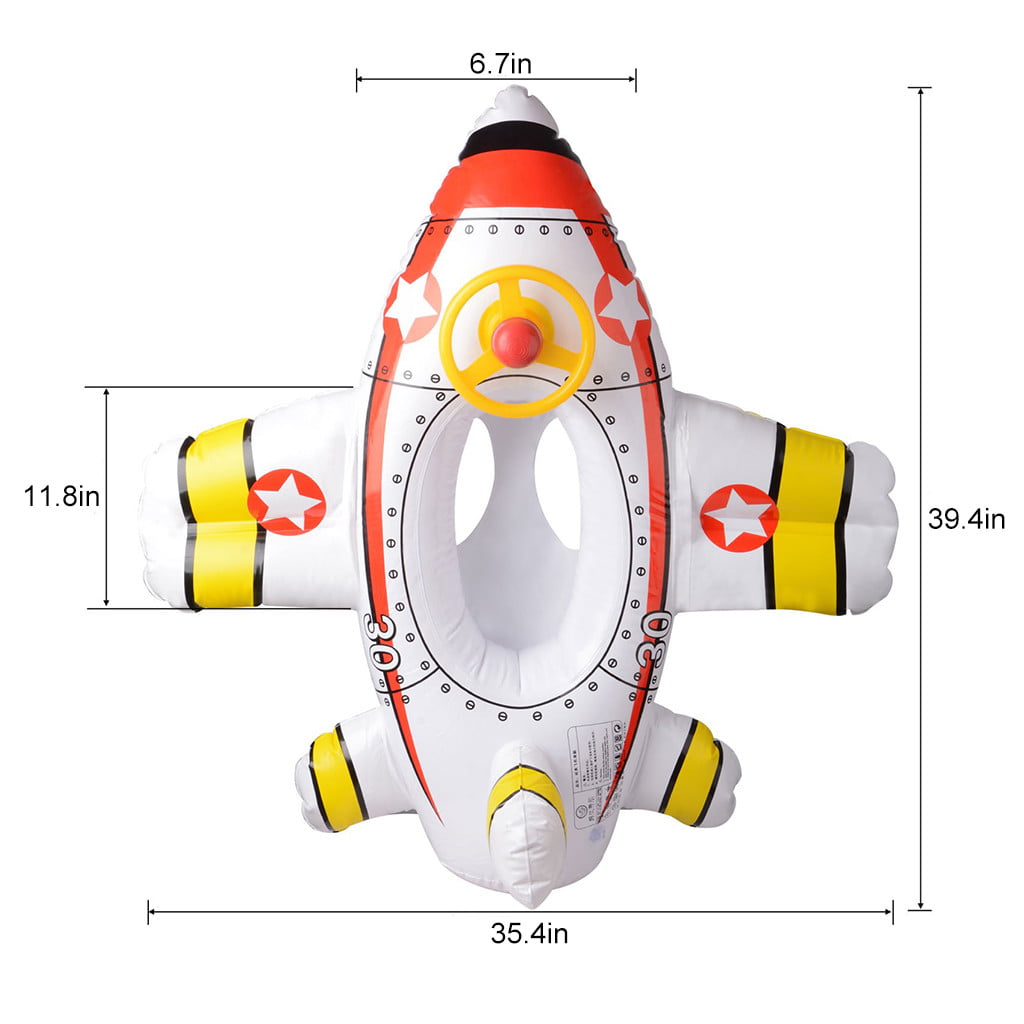 Baby Aircraft Motorboat With Steering Wheel Floating Ride-On Seat Boat Swimming 