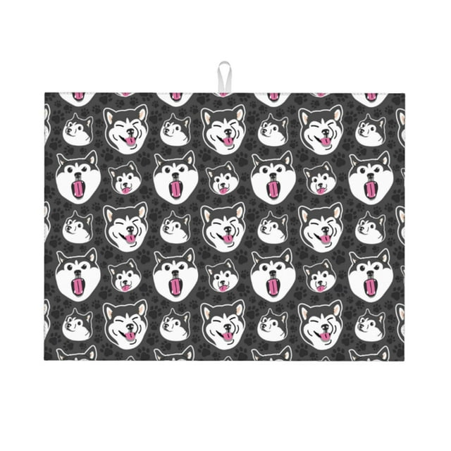 Balery HUSKY Face Alfombrilla de Secado para Cocina, 18x24 Pulgadas, Súper Absorbente para Platos y Encimeras