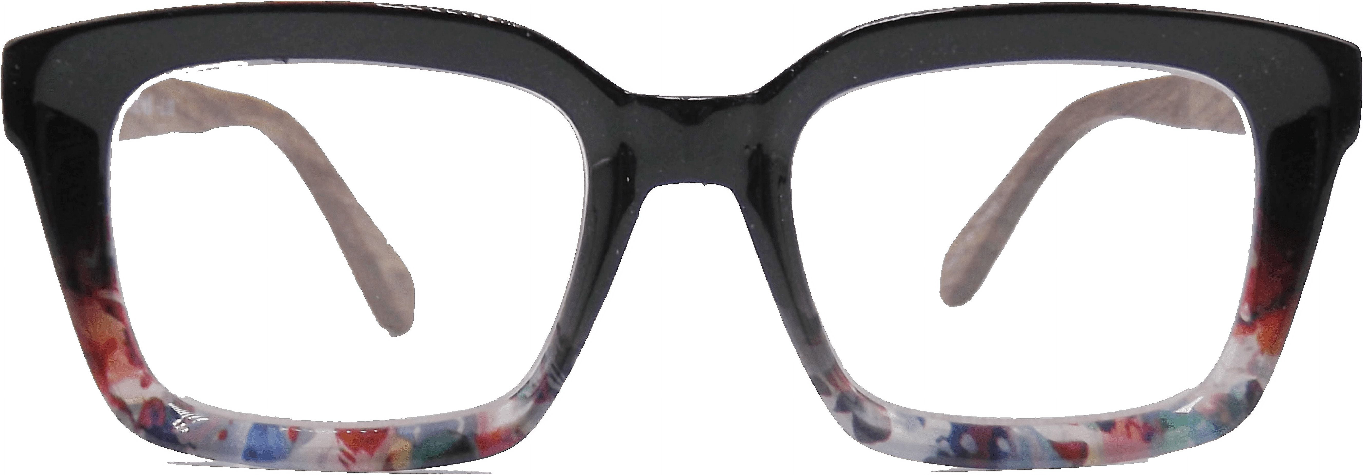 EYEGEMS Brand Eyeglasses +2.50 Women Eco Friendly Sustainable  Reading Glasses Ladies Walnut Wood Black Multicolor 0552