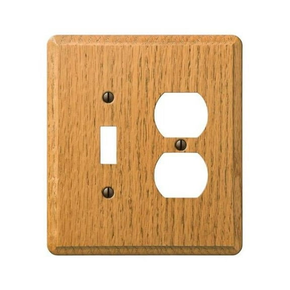 901TDL Contemporary 1 Toggle 1 Duplex Wall Plate  Light Oak