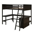 thumbnail image 3 of Full Size Loft Bed With Shelves and Desk, Wooden Loft Bed With Desk - Espresso, 3 of 9