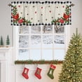 thumbnail image 4 of Christmas Valances for Windows, 54 x 18in, Cardinal Pine Leaf Berry Floral Linen Black Plaid Rod Pocket Kitchen Valance Curtain Light Filtering Window Treatments for Living Room Bedroom, 1 Panel, 4 of 7