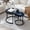 Black, variant on YWEN Small Round Nesting Coffee Table Set of 2 for Living Room, Wood Grain Faux Marble Modern Stacking Circle Coffee Table Side Table End Table with Metal Frame for Bedroom