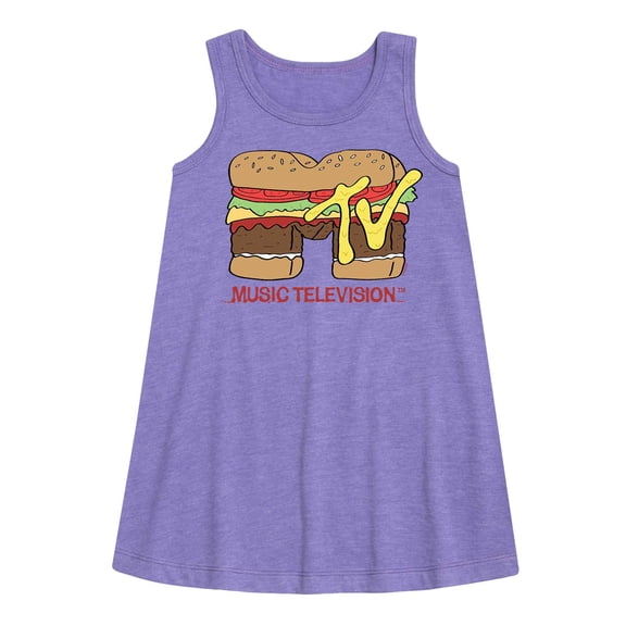 MTV Logo - Burger Logo - Toddler and Youth Girls A-line Dress