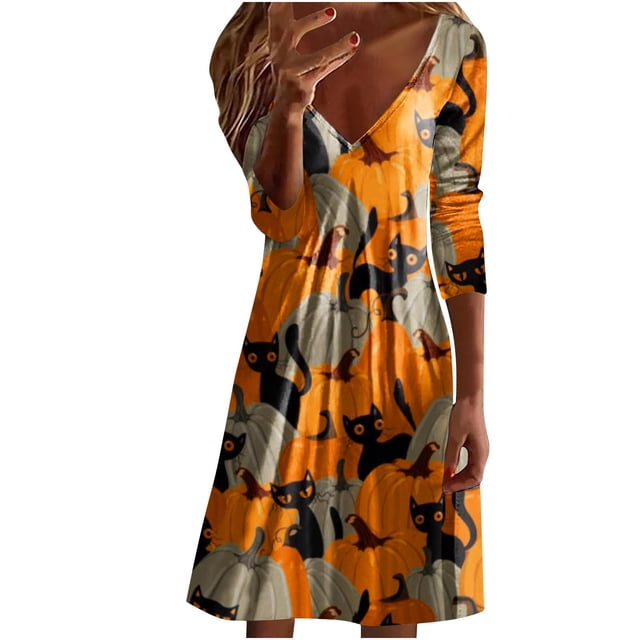 Moda mujer sexy sólido hombro frío manga larga con cuello en v vestido regular Fridja yut4250